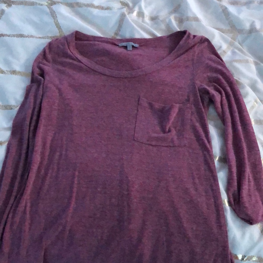 long sleeve maroon shirt